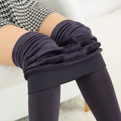 Winter Leggings Knitting Velvet Casual Legging New High Elastic Thicken Lady's Warm Black Pants Skinny Pants For Women Leggings Gray