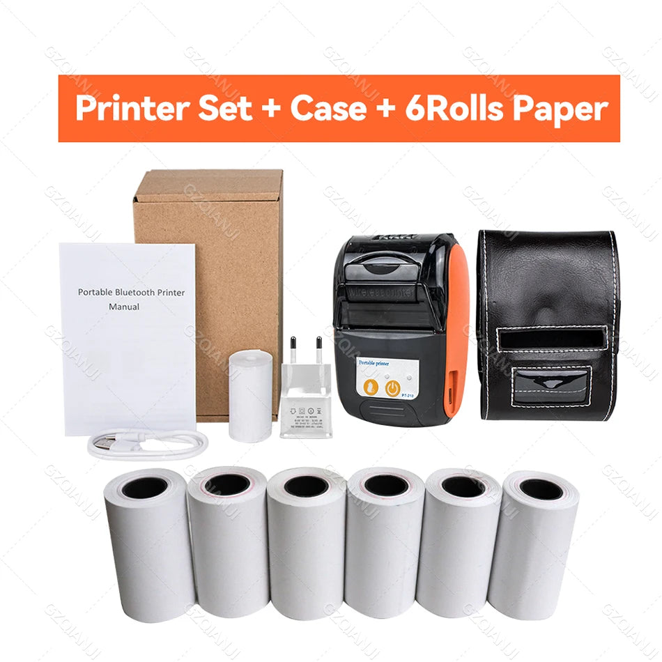 Wireless Mini Thermal Printers Portable Receipt Printer Bluetooth 58mm Mobile Phone Android POS PC Pocket Bill Makers Impresora Add 6 Rolls 1 CHINA US plug