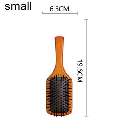 Wood Comb Professional Healthy Paddle Cushion Hair Loss Massage Brush Hairbrush Comb Scalp Hair Care Healthy Hair Brush Small