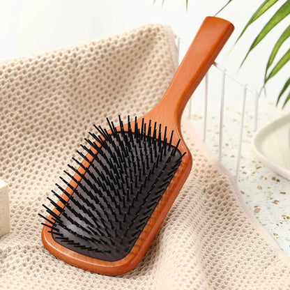 Wood Comb Professional Healthy Paddle Cushion Hair Loss Massage Brush Hairbrush Comb Scalp Hair Care Healthy Hair Brush