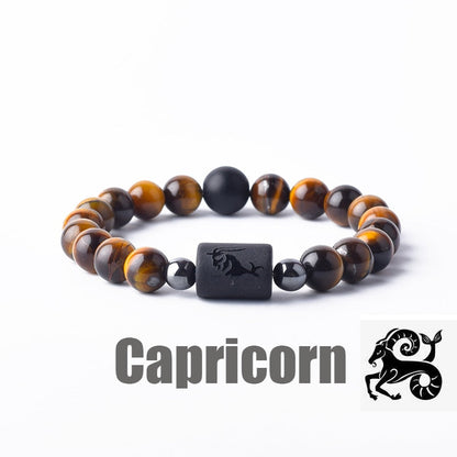 Zodiac Sign Bracelet - Cancer, Virgo, Leo, Libra, Friendship Gift 31 Capricorn 8mm Beads