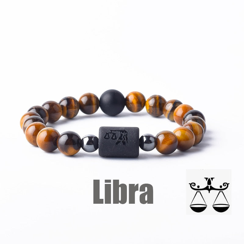 Zodiac Sign Bracelet - Cancer, Virgo, Leo, Libra, Friendship Gift 35 Libra 8mm Beads