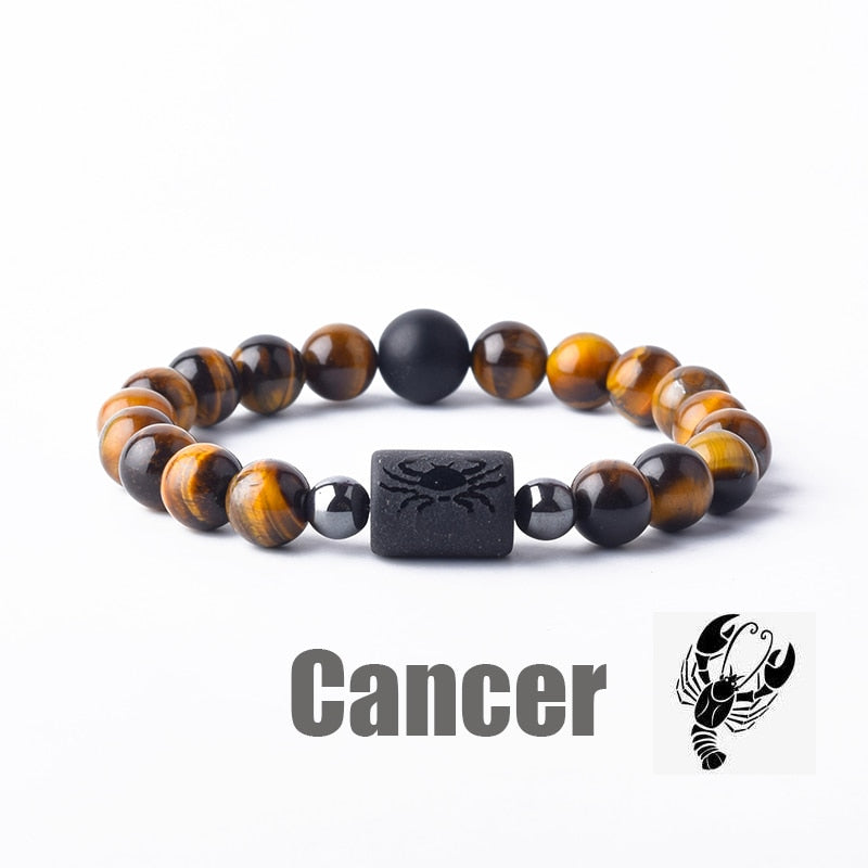 Zodiac Sign Bracelet - Cancer, Virgo, Leo, Libra, Friendship Gift 34 Cancer 8mm Beads