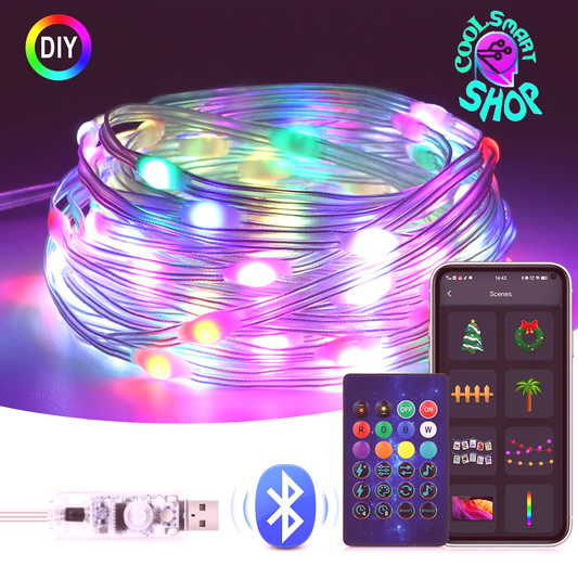 Garland USB 5V WS2812B Bluetooth LED String Fairy Lights Dreamcolor RGBIC Addressable Party Christmas Lights Wedding Decoration 20m