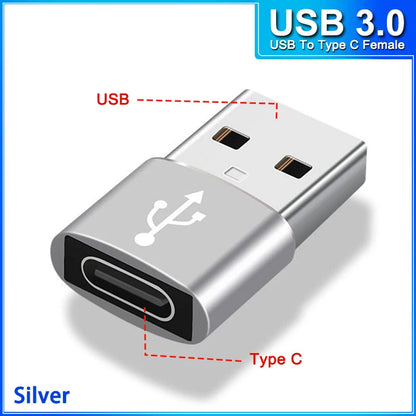 otg Type C to Micro usb cable Converter Type C To USB 3.0 OTG Adapter for MacbookPro Xiaomi Samsung phone Charging Cable charger USBtoTypeC F silver