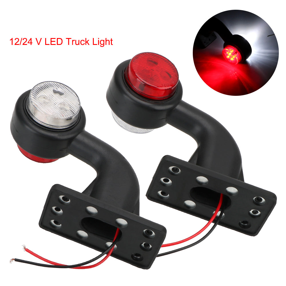 2Pcs/set Truck Lamp Car-styling 12/24V LED Side Marker Light Indicator Lamp Red White Tail Light Assembly