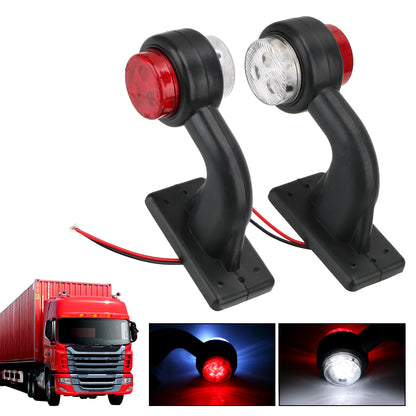 2Pcs/set Truck Lamp Car-styling 12/24V LED Side Marker Light Indicator Lamp Red White Tail Light Assembly